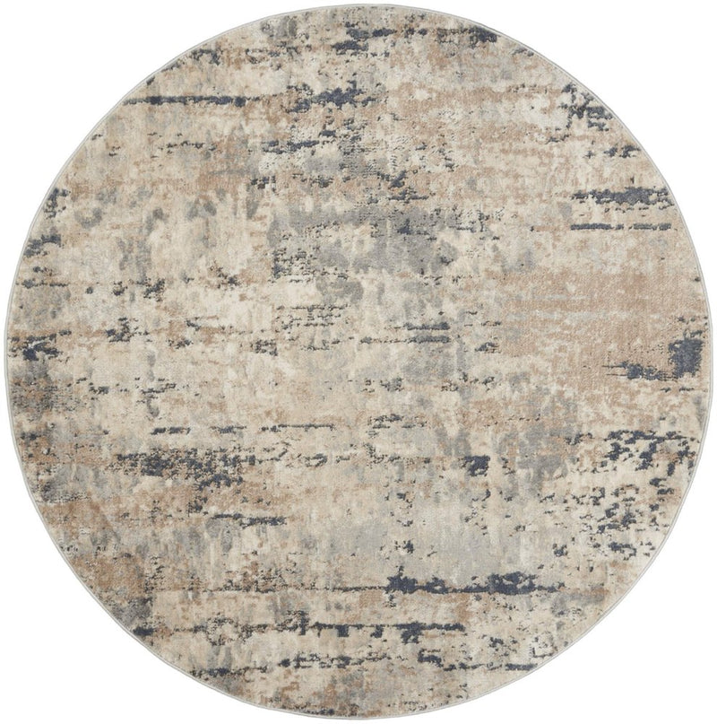 2' X 4' Beige And Grey Abstract Power Loom Non Skid Area Rug