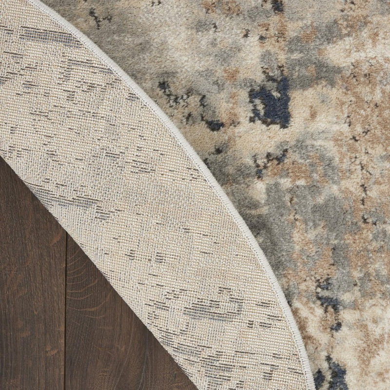 2' X 4' Beige And Grey Abstract Power Loom Non Skid Area Rug