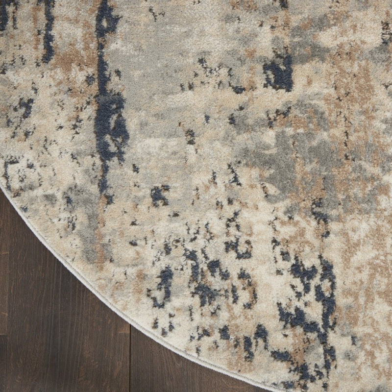 2' X 4' Beige And Grey Abstract Power Loom Non Skid Area Rug