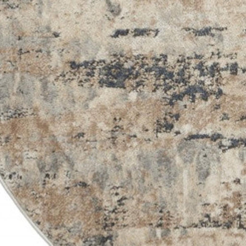2' X 4' Beige And Grey Abstract Power Loom Non Skid Area Rug