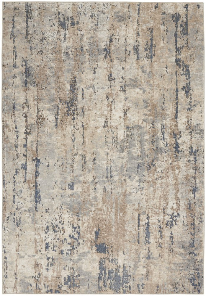2' X 4' Beige And Grey Abstract Power Loom Non Skid Area Rug