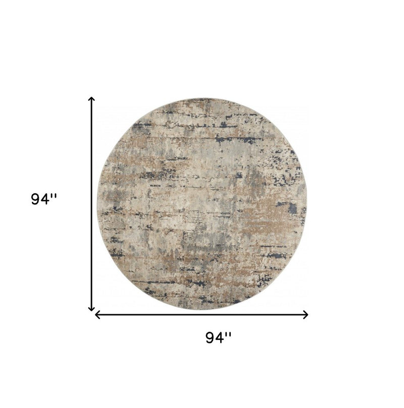 2' X 4' Beige And Grey Abstract Power Loom Non Skid Area Rug