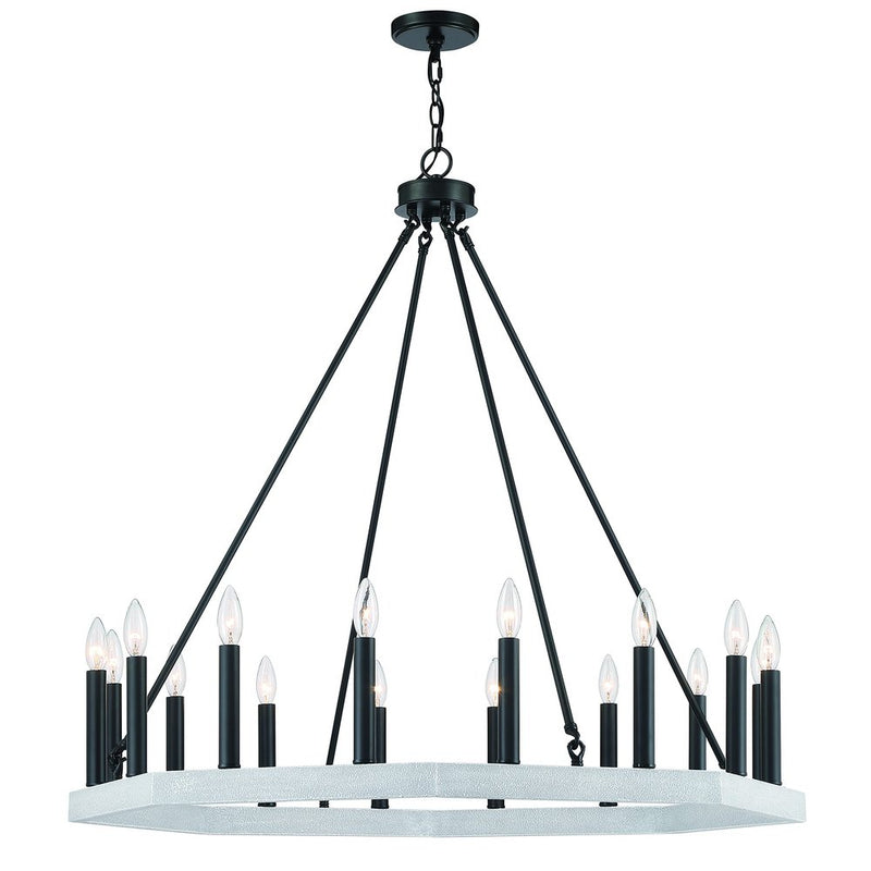 Black And White Candle Style Multi Light Metal Dimmable Chandelier