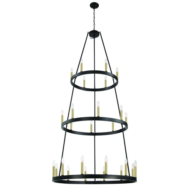 Black Candle Style Multi Light Metal Dimmable Chandelier
