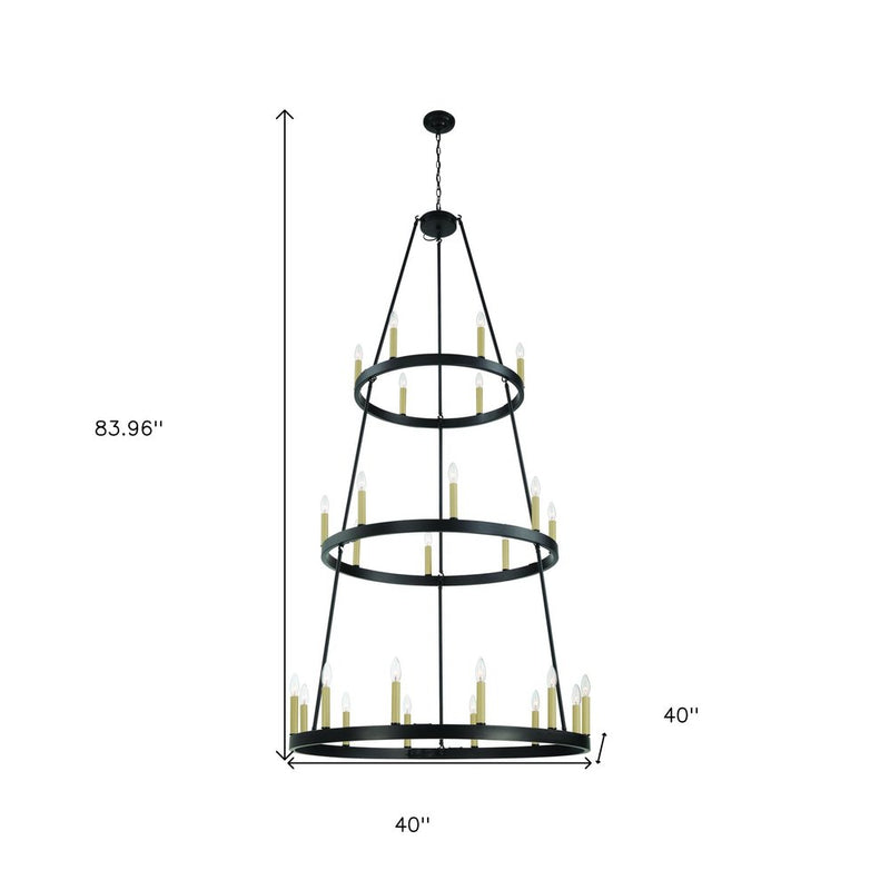 Black Candle Style Multi Light Metal Dimmable Chandelier