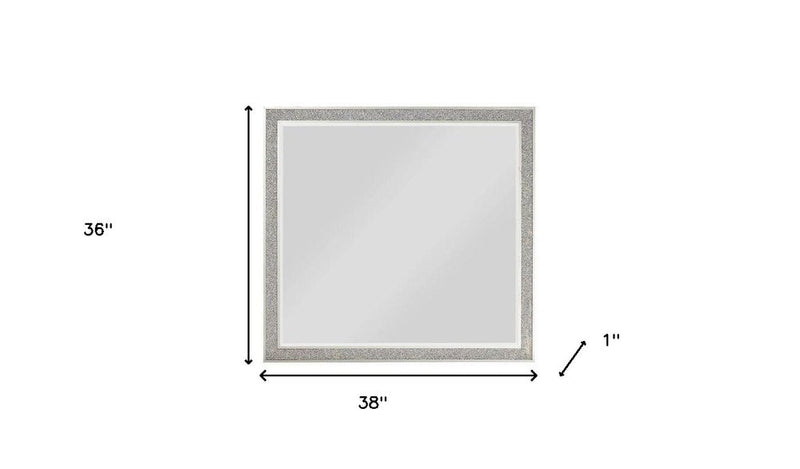 36" Square Wood Framed Mounted Dresser Mirror