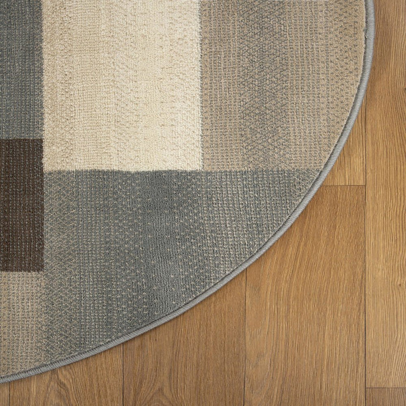 10' Gray Tan And Brown Patchwork Runner Rug