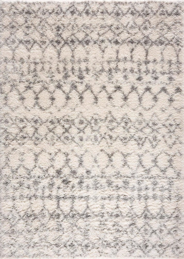 3' X 5' Gray and Ivory Southwestern Shag Power Loom Distressed Area Rug