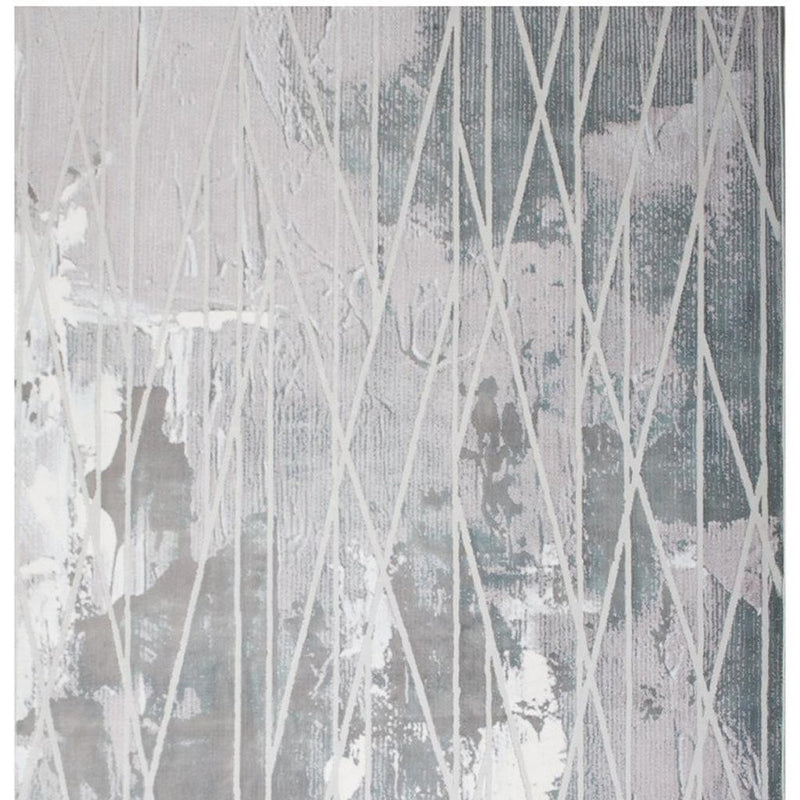 8' X 11' Blue Abstract Stain Resistant Area Rug