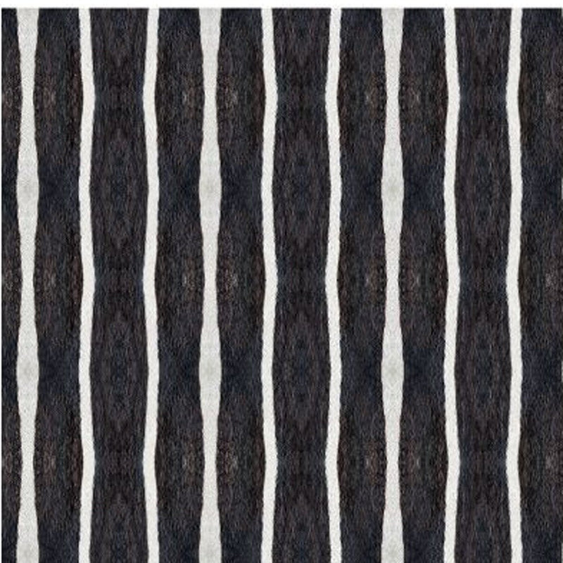 2' X 4' Black And White Modern Stripe Printed Vinyl Area Rug with UV Protection