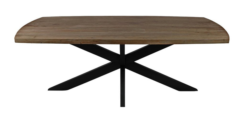 Seven Piece Gray and Black Solid Wood Dining Set with Six Chairs