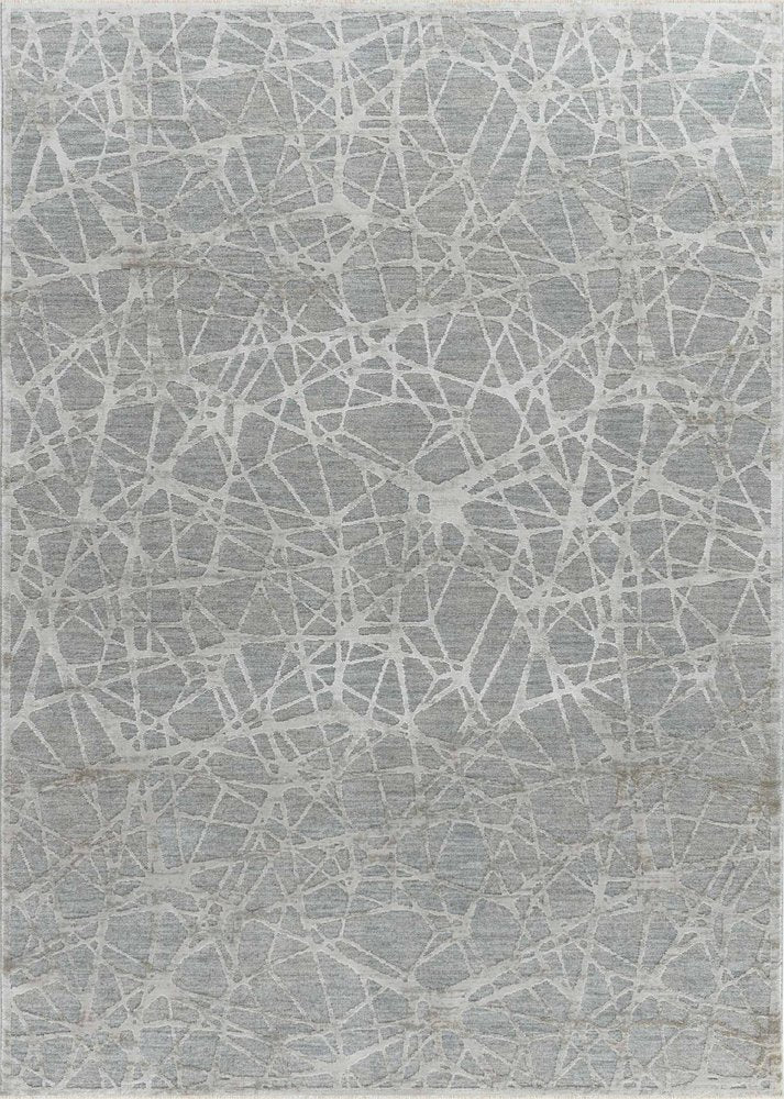 5' X 8' Turquoise Abstract Power Loom Stain Resistant Area Rug