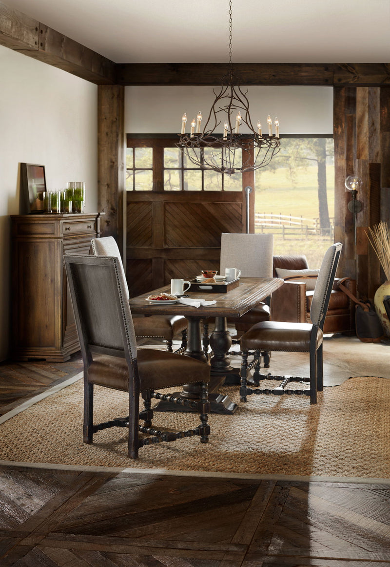 Hill Country - Balcones 60" Friendship Table With 2-12" Leaves - Dark Brown