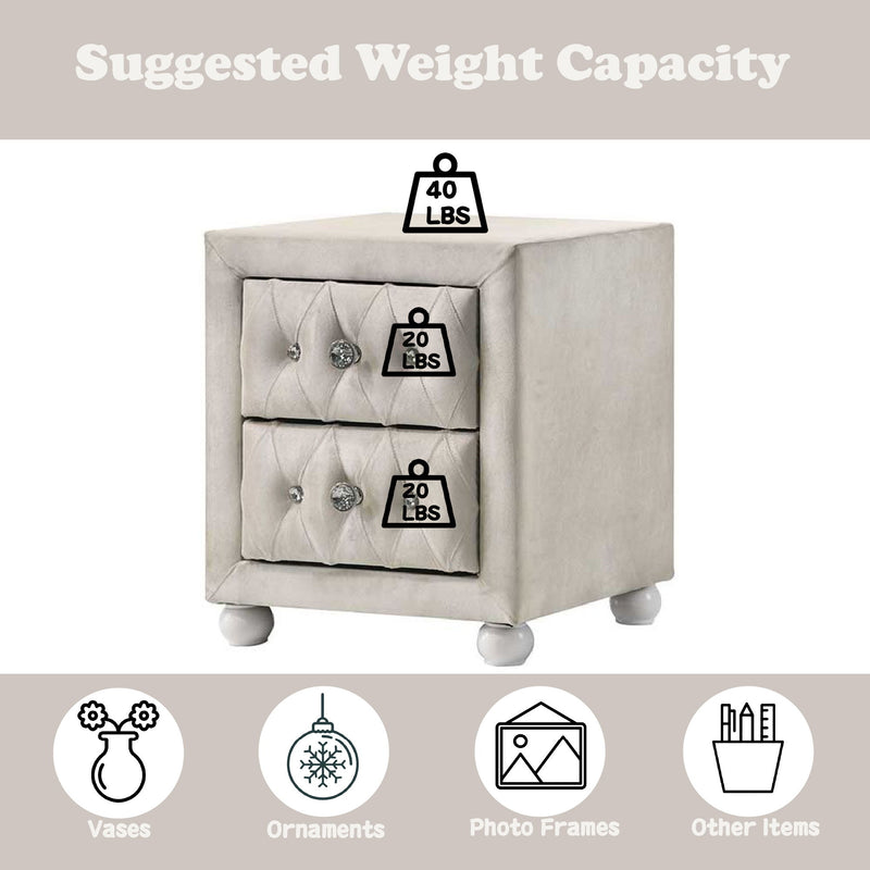 Reggie - Nightstand - Beige