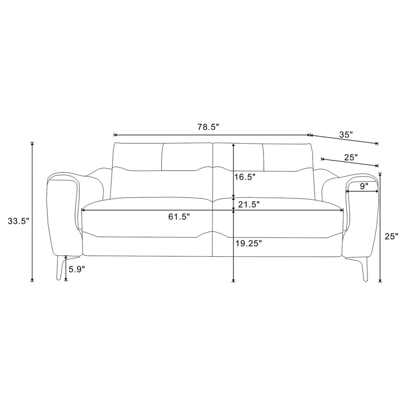 Oberle - 2 Piece Upholstered Sofa Set With Pocket Coil Seating - Charcoal