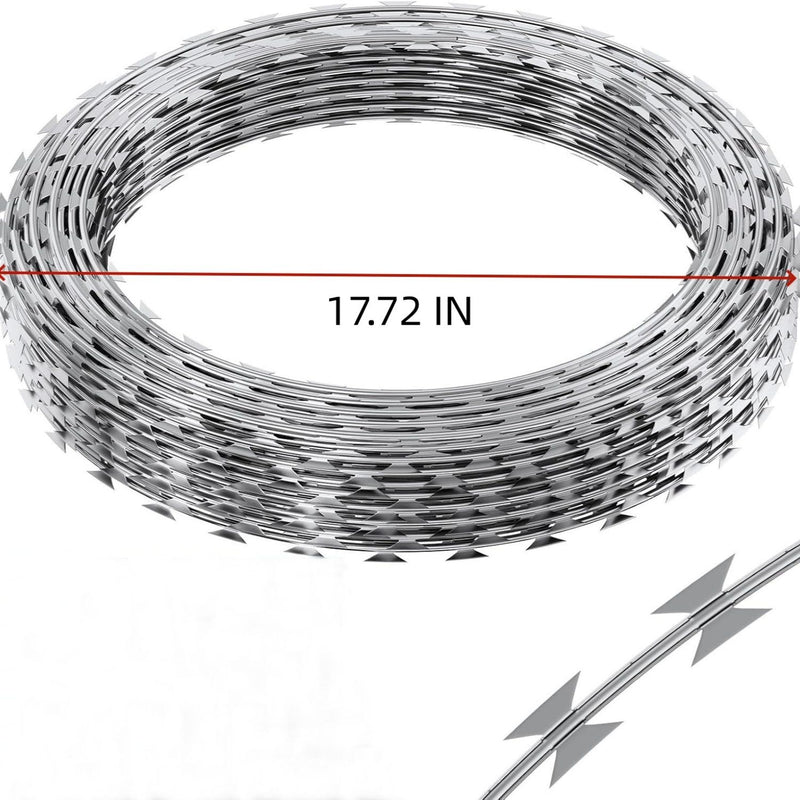 Galvanized Barbed Wire Fence Roll, Security Fencing With Sharp Razor Edges