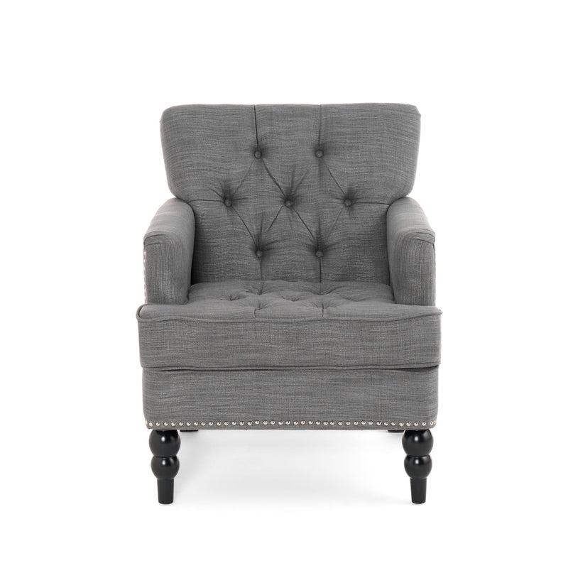 Harrison - Tufted Club Chair With Button Tufted Back And Birch Wood Legs
