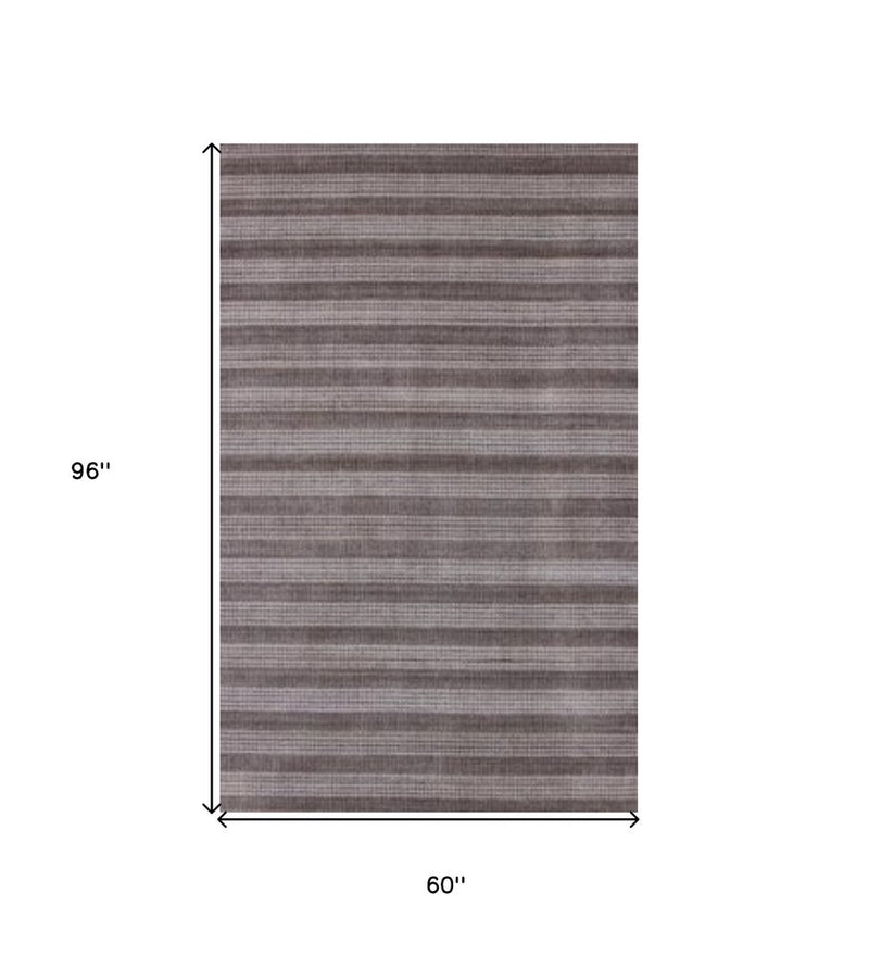 9' X 12' Rust And White Hand Loomed Area Rug