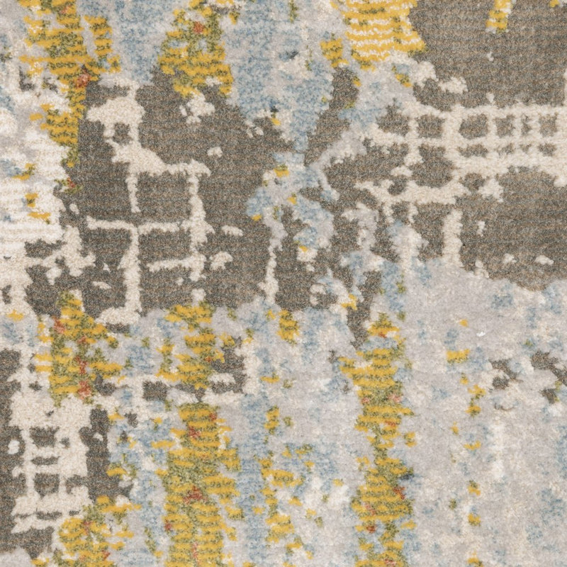 3' X 5' Beige And Blue Abstract Area Rug