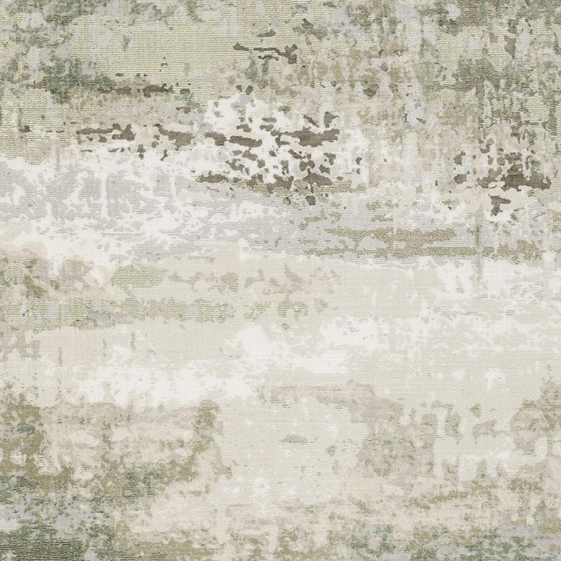 6' X 9' Beige Grey Brown And Sage Green Abstract Power Loom Stain Resistant Area Rug