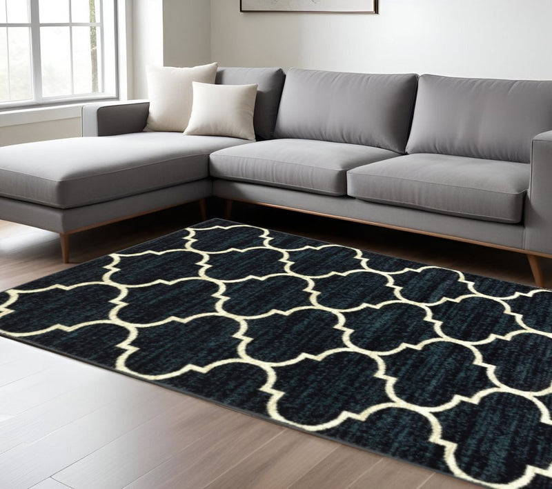 10' X 13' Beige And Ivory Geometric Power Loom Stain Resistant Area Rug
