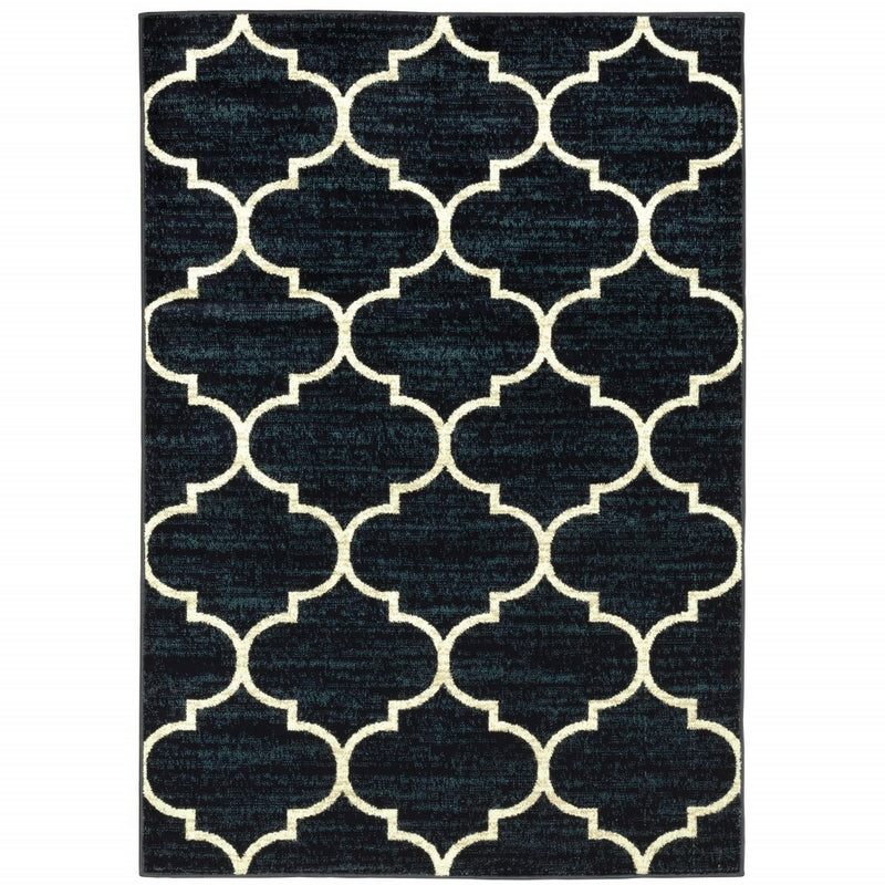 10' X 13' Beige And Ivory Geometric Power Loom Stain Resistant Area Rug