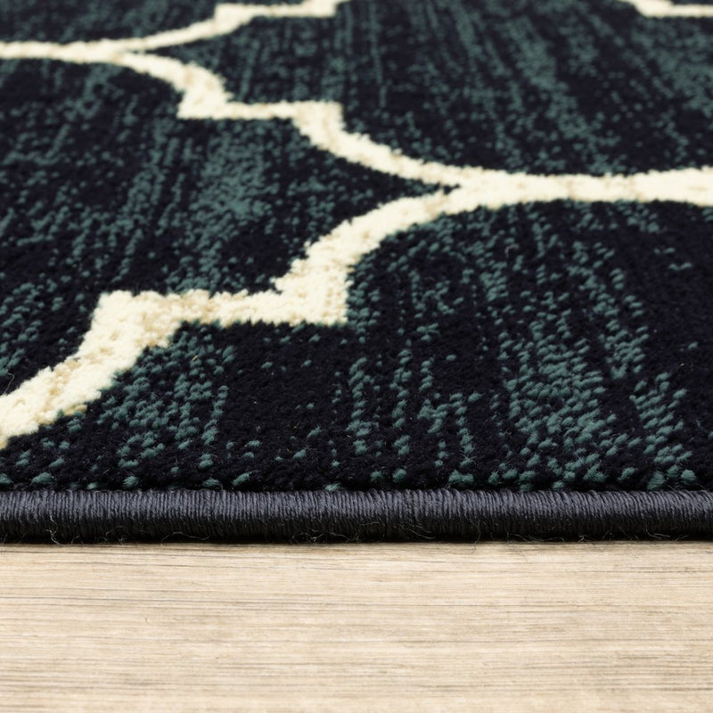 10' X 13' Beige And Ivory Geometric Power Loom Stain Resistant Area Rug