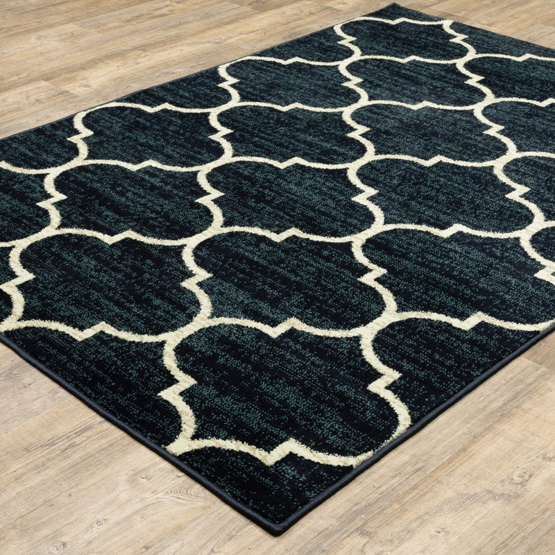 10' X 13' Beige And Ivory Geometric Power Loom Stain Resistant Area Rug