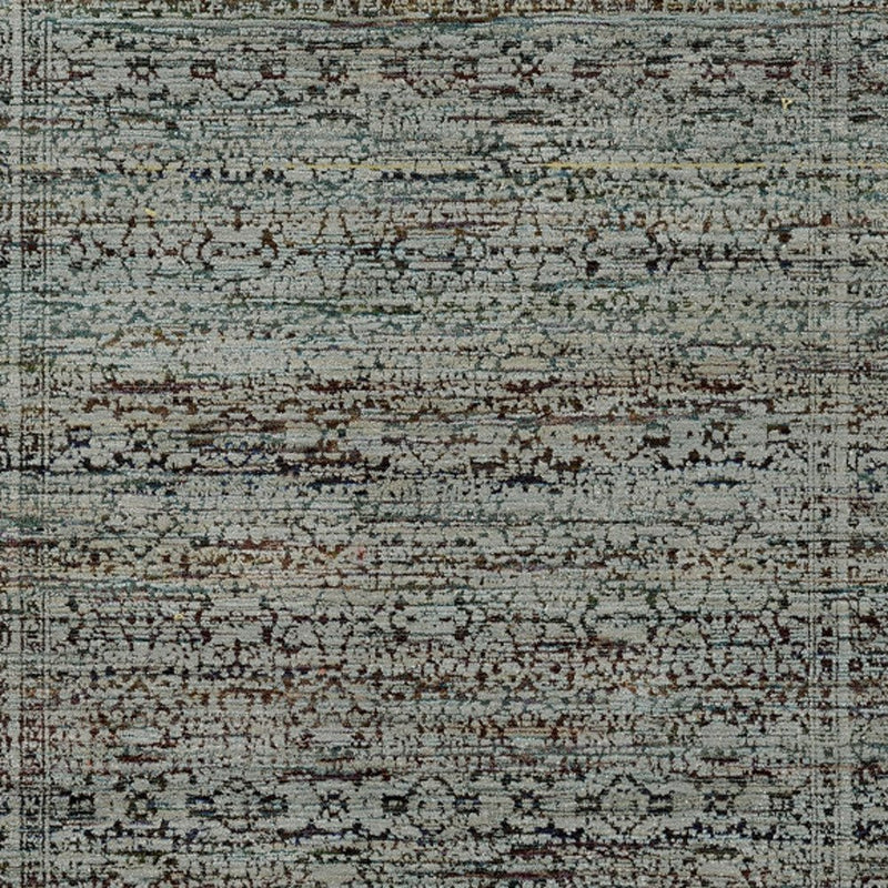 9' X 12' Blue Green Oriental Power Loom Area Rug