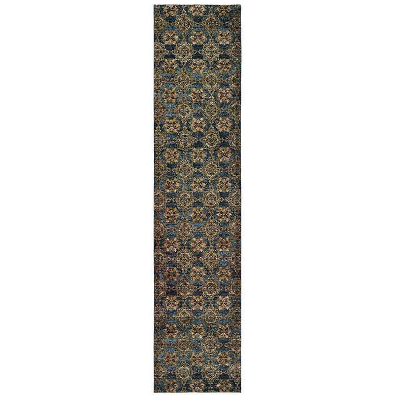 8' Red And Gold Oriental Runner Rug