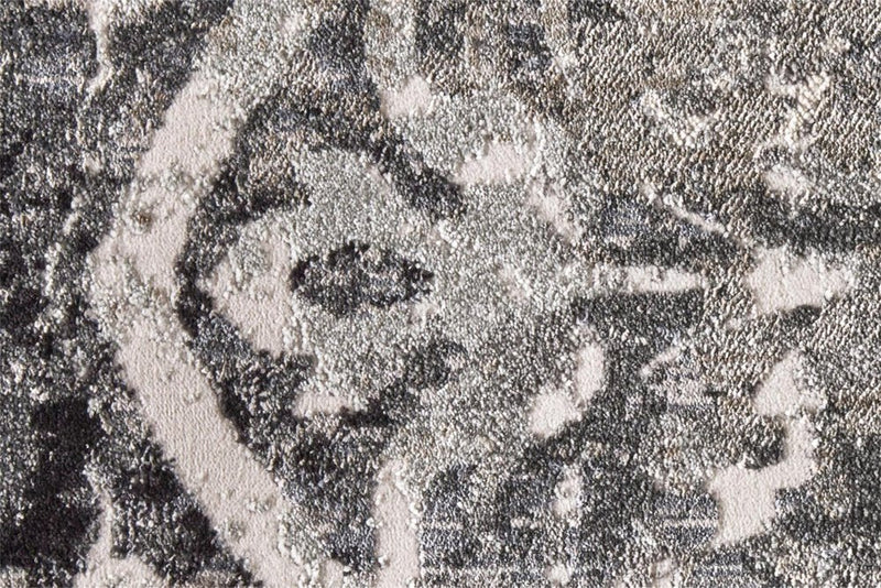 10' X 14' Gray Ivory And Taupe Abstract Stain Resistant Area Rug