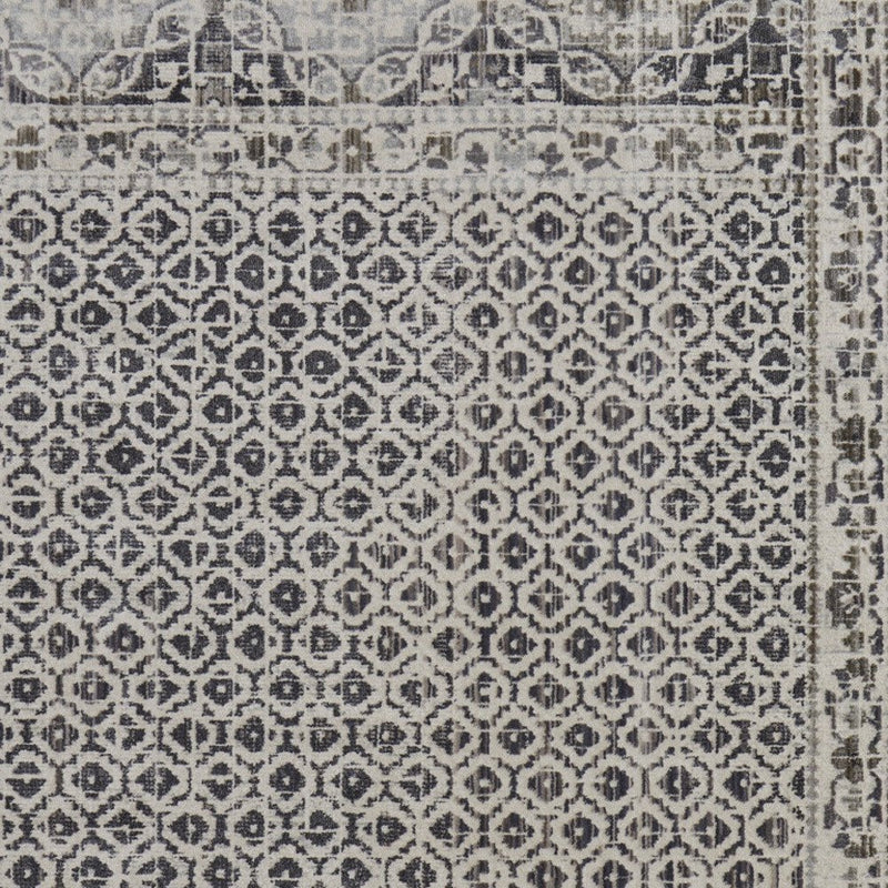 5' X 8' Ivory Taupe And Gray Abstract Stain Resistant Area Rug