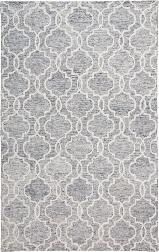 2' X 3' Ivory And Gray Wool Geometric Hand Tufted Area Rug