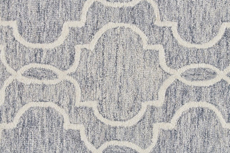 2' X 3' Ivory And Gray Wool Geometric Hand Tufted Area Rug