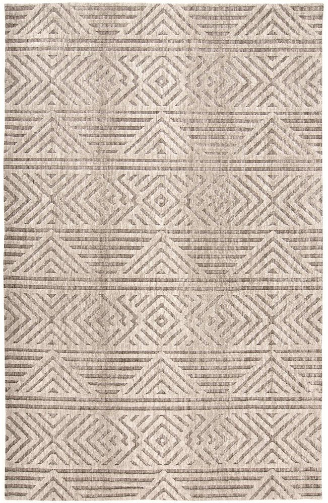 8' X 10' Tan and Ivory Geometric Non Skid Area Rug