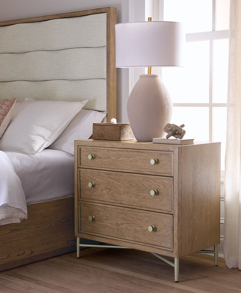 Sonnet - Three-Drawer Nightstand - Dark Gray / Light Brown