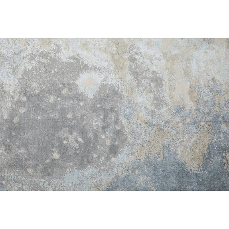 5' X 8' Ivory Blue And Gray Abstract Area Rug