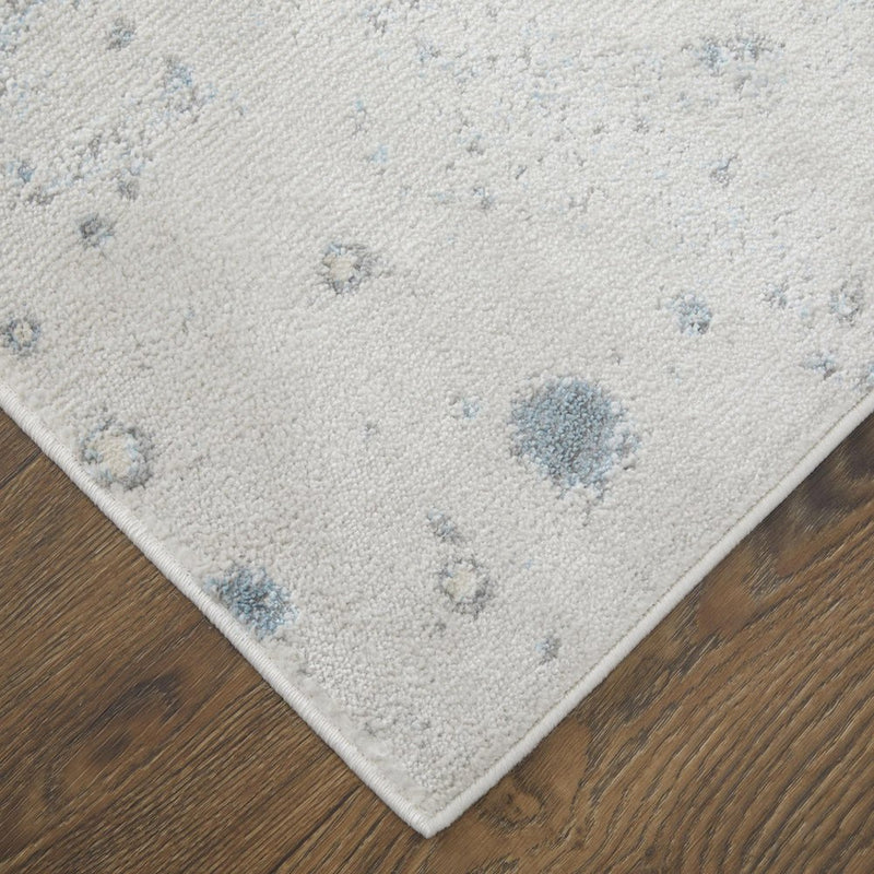 5' X 8' Ivory Blue And Gray Abstract Area Rug