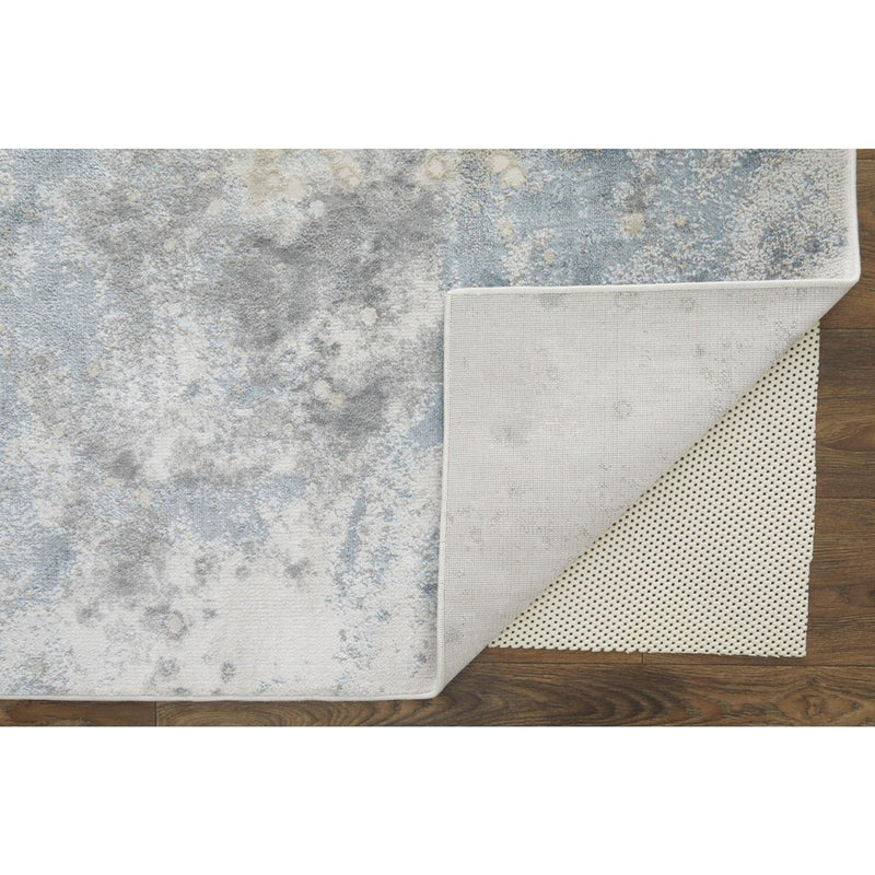 5' X 8' Ivory Blue And Gray Abstract Area Rug