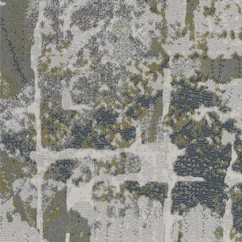 3' X 5' Green Gray And Ivory Abstract Distressed Stain Resistant Area Rug