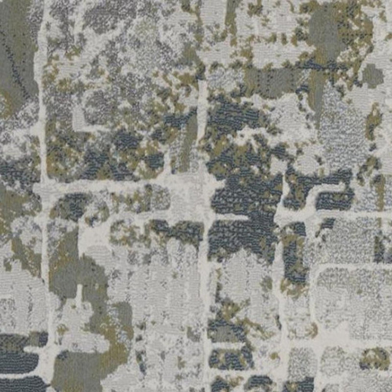 3' X 5' Green Gray And Ivory Abstract Distressed Stain Resistant Area Rug