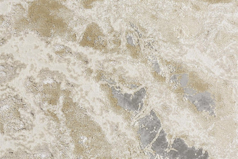 5' X 8' Ivory Tan And Gray Abstract Area Rug