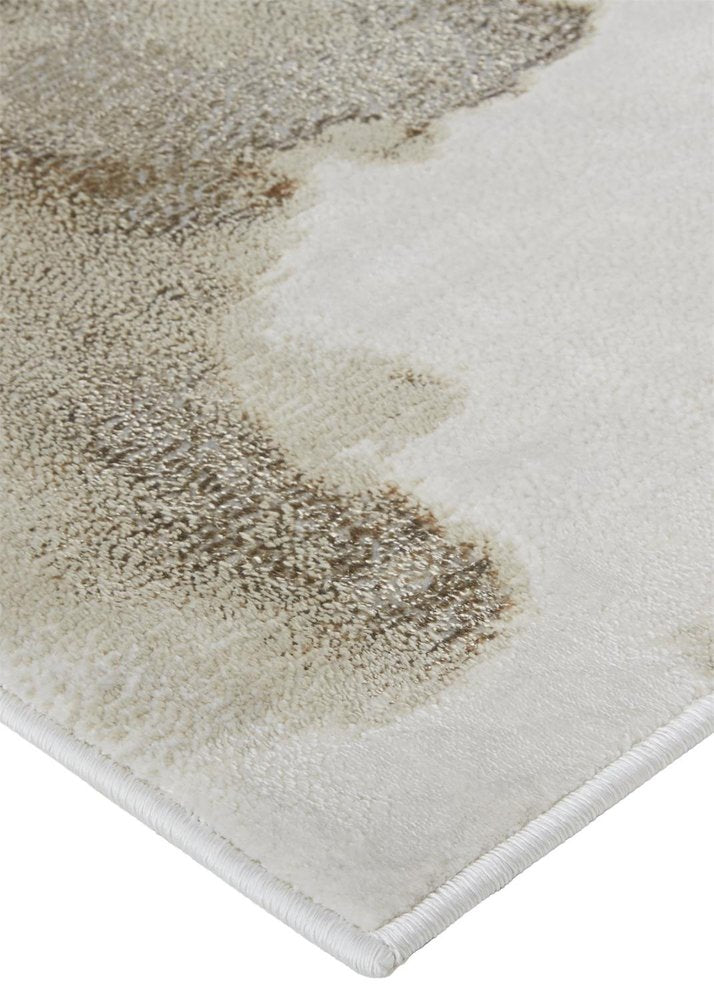 5' X 8' Brown And Ivory Abstract Area Rug
