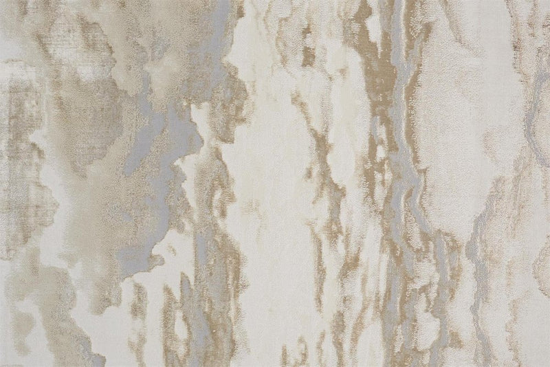 5' X 8' Brown And Ivory Abstract Area Rug