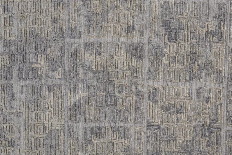 4' X 6' Gray and Ivory Abstract Hand Woven Area Rug