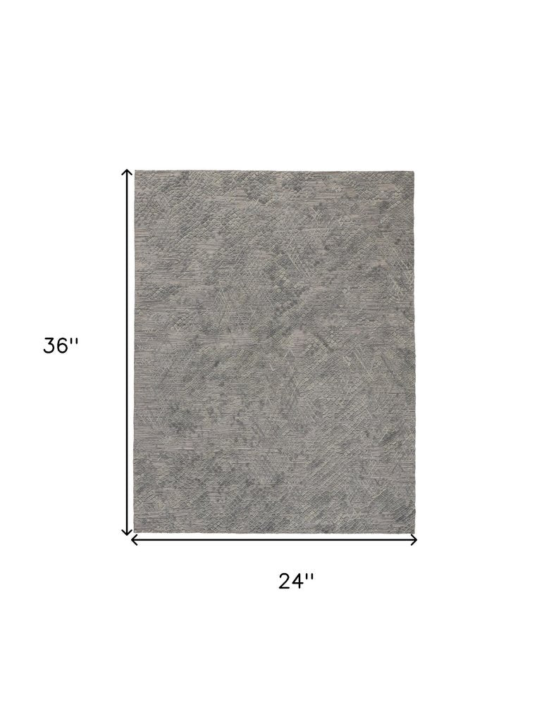 5' X 8' Gray Abstract Hand Woven Area Rug