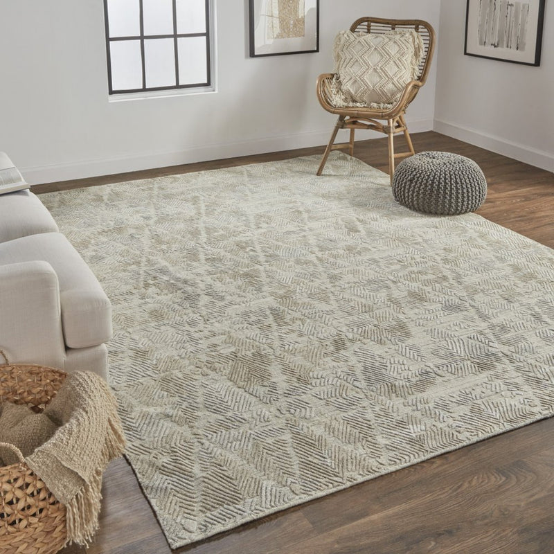 4' X 6' Taupe And Gray Abstract Hand Woven Area Rug