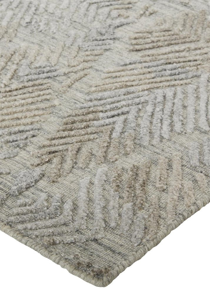 4' X 6' Taupe And Gray Abstract Hand Woven Area Rug
