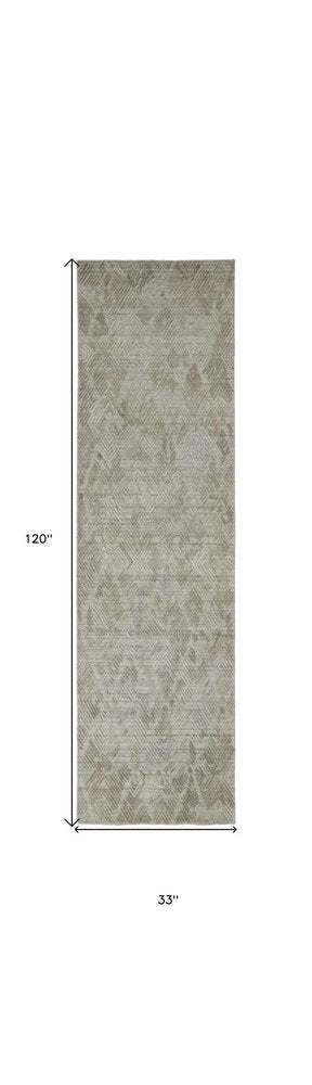 4' X 6' Taupe And Gray Abstract Hand Woven Area Rug