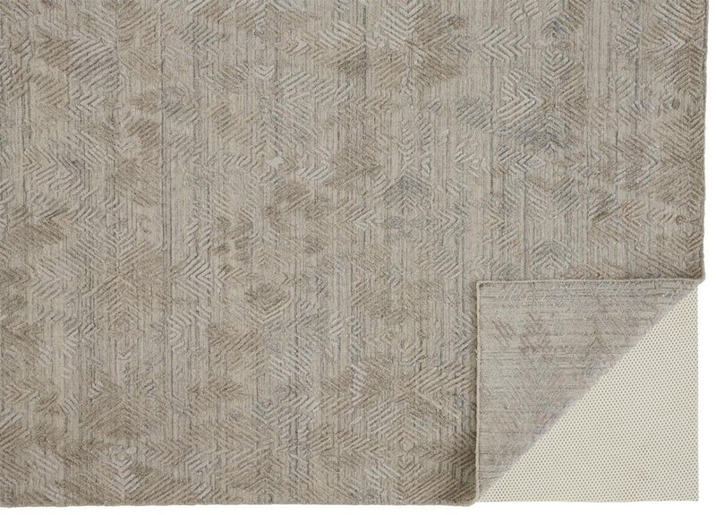 4' X 6' Taupe And Gray Abstract Hand Woven Area Rug